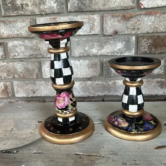 - Pair of Hand-painted Candle holders - Picture 5 of 5